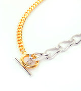BICOLOR IRREGULAR CURB CHAIN NECKLACE