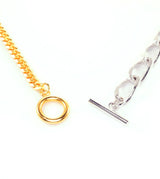 BICOLOR IRREGULAR CURB CHAIN NECKLACE