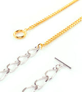 BICOLOR IRREGULAR CURB CHAIN NECKLACE