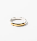 STRAIGHT CURVE POINT BICOLOR RING 3MM