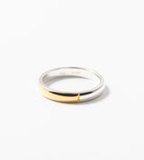STRAIGHT CURVE POINT BICOLOR RING 3MM