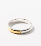 STRAIGHT CURVE POINT BICOLOR RING 3MM