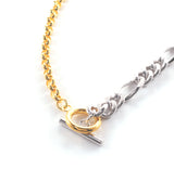 BICOLOR IRREGULAR FIGARO CHAIN NECKLACE