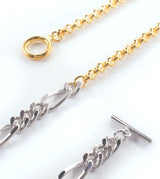 BICOLOR IRREGULAR FIGARO CHAIN NECKLACE