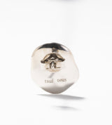 PEARL PLATE PIERCED EARRING(SINGLE)