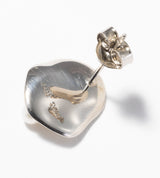 PEARL PLATE PIERCED EARRING(SINGLE)