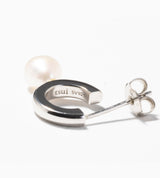 PEARL HOOP PIERCED EARRINGS (SINGLE)