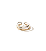 BICOLOR DOUBLE LINE EARCUFF(SINGLE)