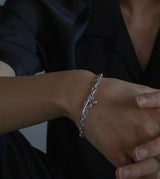 LINK CHAIN GRAY PEARL CHARM BRACELET 【Mサイズ予約注文:11/19頃発送】