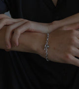 LINK CHAIN GRAY PEARL CHARM BRACELET 【Mサイズ予約注文:11/19頃発送】