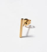 K10YG BAR PIERCED EARRING (SINGLE)