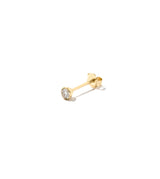 BEZEL DIAMOND PIERCED EARRING(SINGLE)