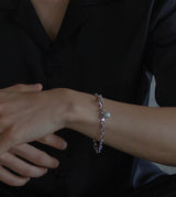 LINK CHAIN STONE CHARM BRACELET