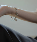 LINK CHAIN STONE CHARM BRACELET