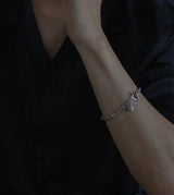 LINK CHAIN STONE CHARM BRACELET