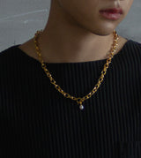 LINK CHAIN PEARL CHARM NECKLACE