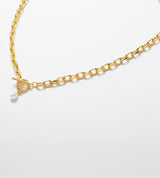 LINK CHAIN PEARL CHARM NECKLACE