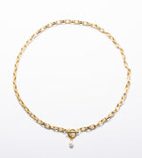 LINK CHAIN PEARL CHARM NECKLACE