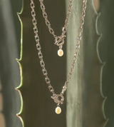 LINK CHAIN PEARL CHARM NECKLACE