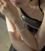 LINK CHAIN GRAY PEARL CHARM NECKLACE