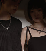 LINK CHAIN GRAY PEARL CHARM NECKLACE