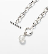 LINK CHAIN STONE CHARM NECKLACE