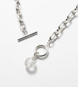 LINK CHAIN STONE CHARM NECKLACE