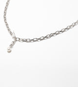 LINK CHAIN END PEARL NECKLACE