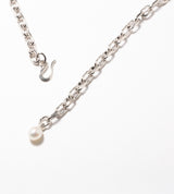 LINK CHAIN END PEARL NECKLACE