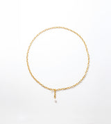LINK CHAIN END PEARL NECKLACE