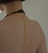 LINK CHAIN END PEARL NECKLACE