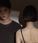 LINK CHAIN END PEARL NECKLACE