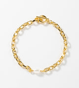 LINK CHAIN PEARL SETTING BRACELET