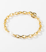 LINK CHAIN PEARL SETTING BRACELET