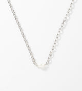 SMALL LINK CHAIN PEARL SETTING NECKLACE