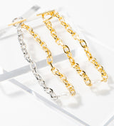 LINK CHAIN PEARL SETTING BRACELET