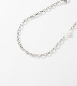 SMALL LINK CHAIN PEARL SETTING NECKLACE