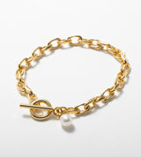 LINK CHAIN PEARL CHARM BRACELET