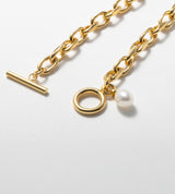 LINK CHAIN PEARL CHARM BRACELET
