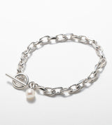 LINK CHAIN PEARL CHARM BRACELET