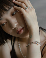 LINK CHAIN PEARL CHARM BRACELET