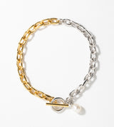 LINK CHAIN PEARL CHARM BRACELET