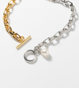 LINK CHAIN PEARL CHARM BRACELET