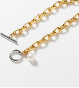 LINK CHAIN PEARL CHARM BRACELET