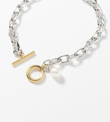 LINK CHAIN PEARL CHARM BRACELET