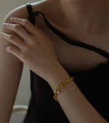 LINK CHAIN PEARL CHARM BRACELET