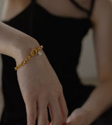 LINK CHAIN PEARL CHARM BRACELET