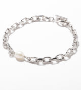 LINK CHAIN PEARL SETTING BRACELET