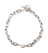 LINK CHAIN PEARL SETTING BRACELET