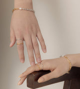 LINK CHAIN PEARL SETTING BRACELET